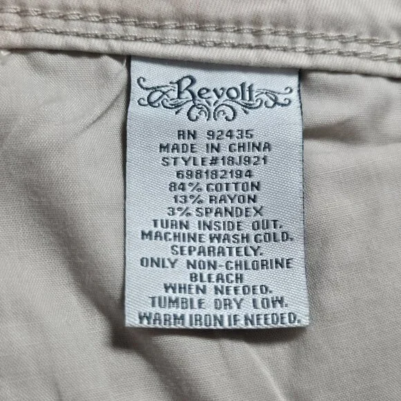 REVOLI Jeans Size 14W Tan Mid Rise Medium Wash Lift Shape Crop Beige (61) - Picture 7 of 11